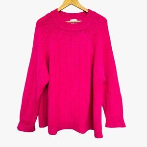 Vintage JK America Knit Pink Sweater Slouchy Mohair Acrylic Blend Crew Neck 26